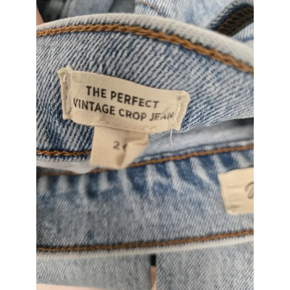 Madewell The Perfect Vintage Crop Jean Light‎ Wash Distressed High Rise 26